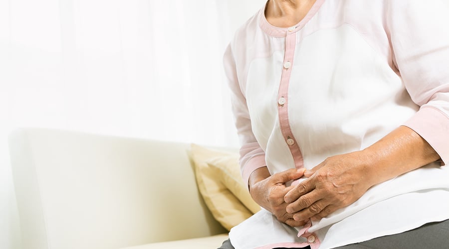 Elderly woman with pain