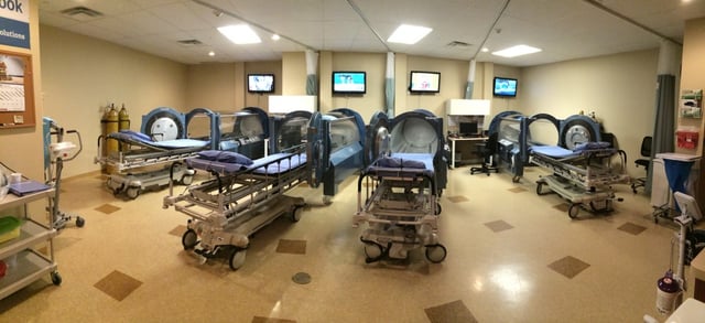 Woodbury treatment room with 4 hyperbaric chambers.