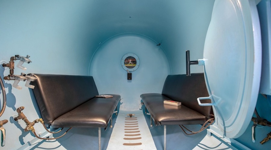 HMS New England inside hyperbaric chamber