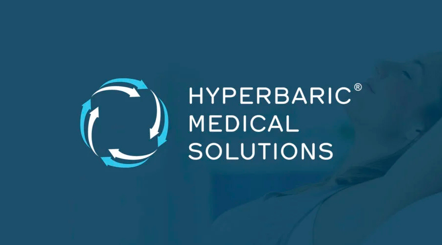 Hyperbaric Medical Solutions logo on blue background