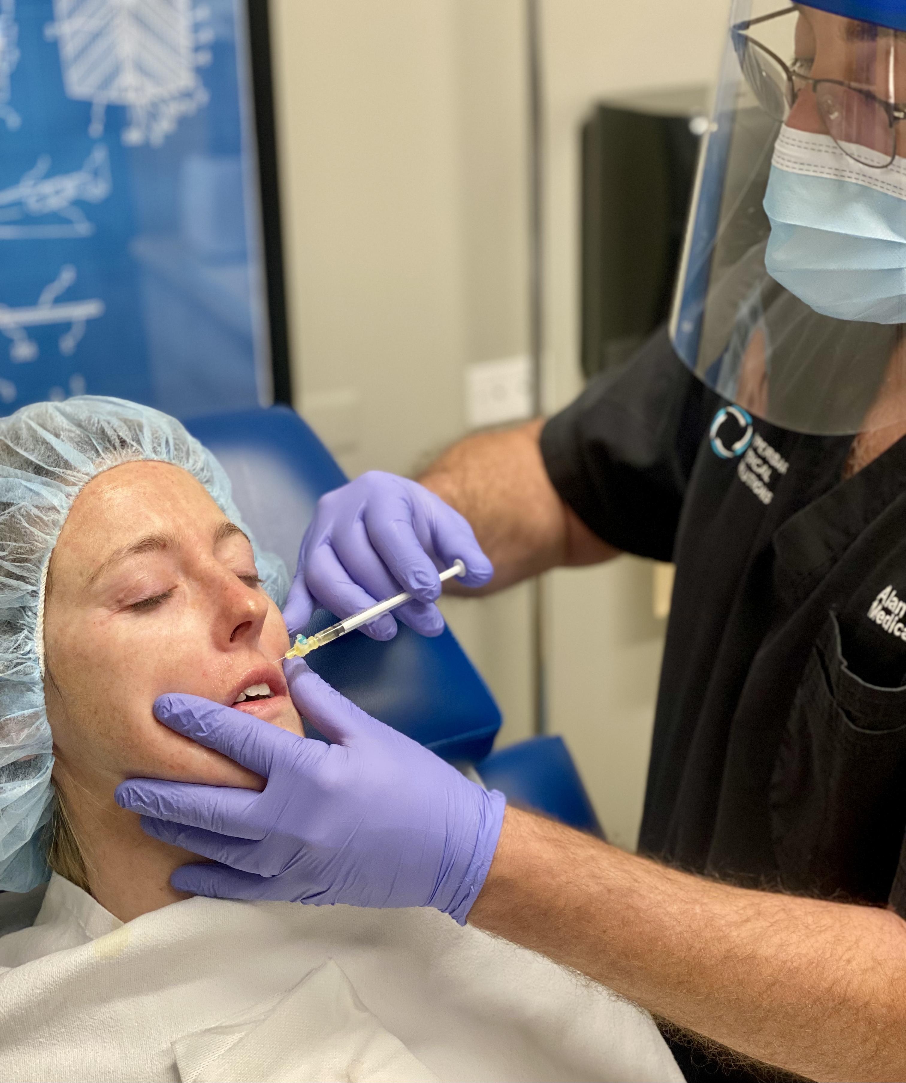 Women getting injected with PRP for anti-aging benefits.