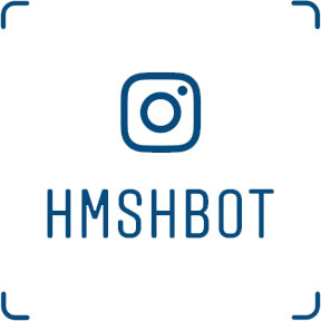 instagram icon with HMSBOT handle written under it